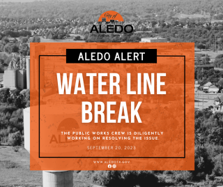 Aledo Alert - Water Line Break - September 20, 2023