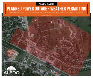 Aledo Alert - Planned Power Outage - December 17, 2023
