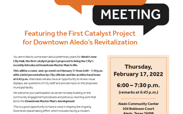 City of Aledo Town Hall Meeting Announcement